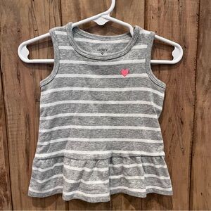 Carter's Gray Striped Tank Top
